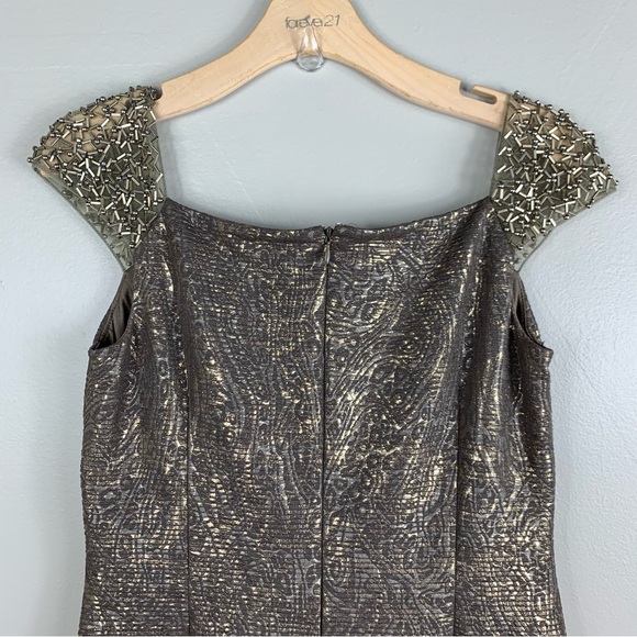 David Meister | Embroidered Cap Sleeve Cocktail Dress | Size 8 - Picture 5 of 15